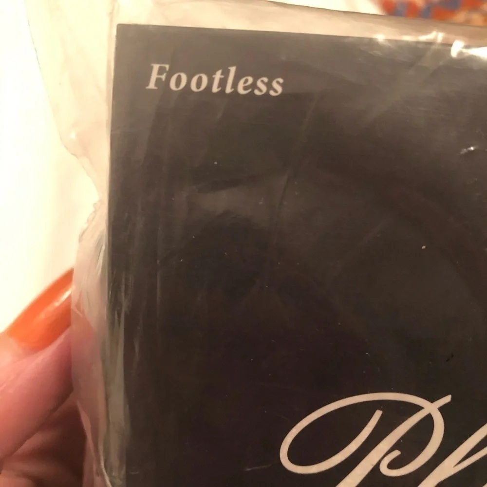 Plush Fleece Lined Tights Footless In Black